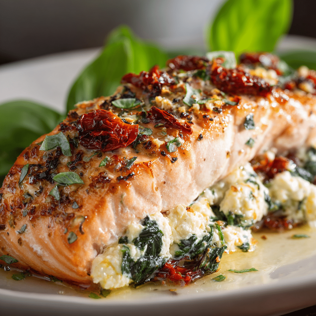 Mediterranean Stuffed Salmon