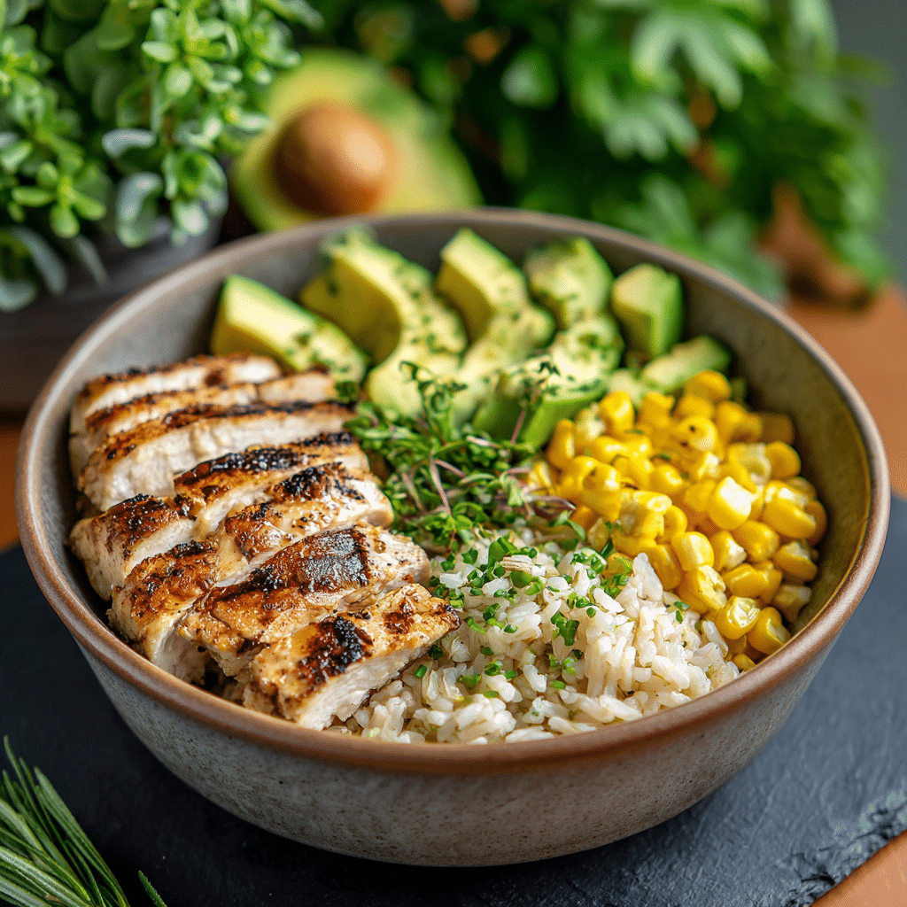 Chicken Corn Rice Bowls
