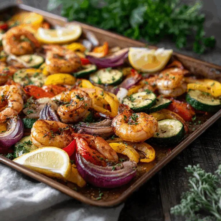 Sheet Pan Mediterranean Shrimp and Vegetables