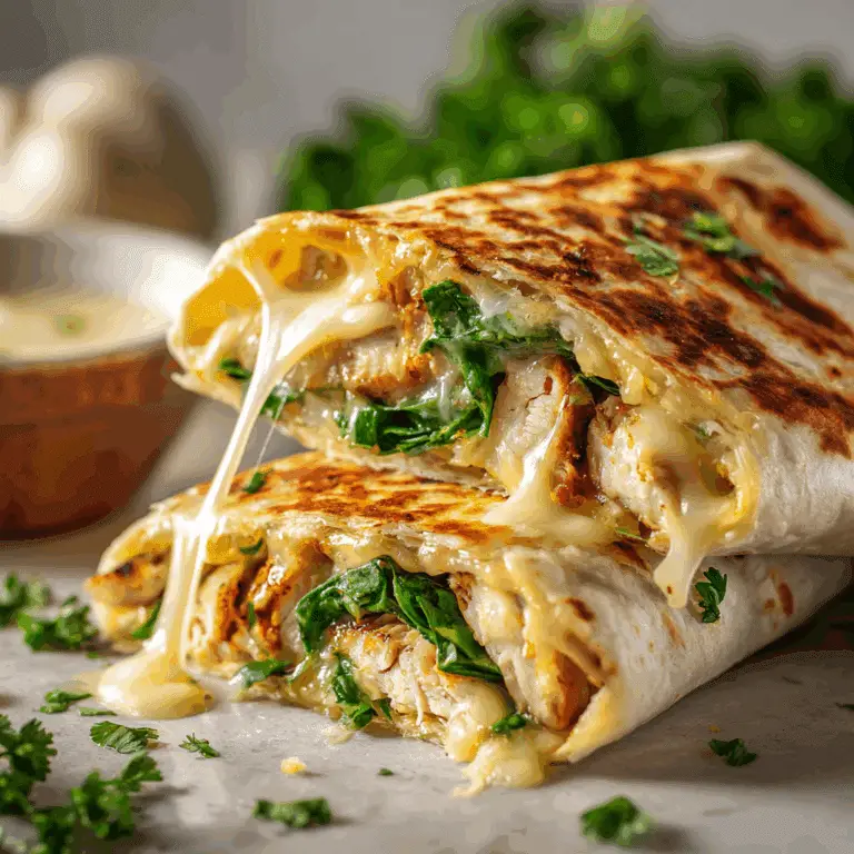 Cheesy Garlic Chicken Wraps