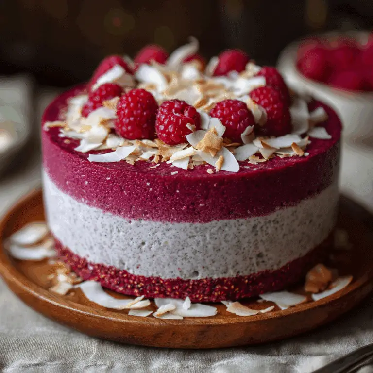 Vegan Raspberry Chia Pudding Cake