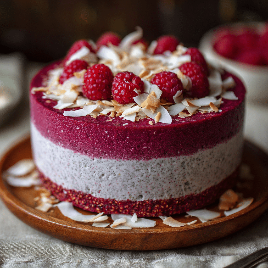 Vegan Raspberry Chia Pudding Cake