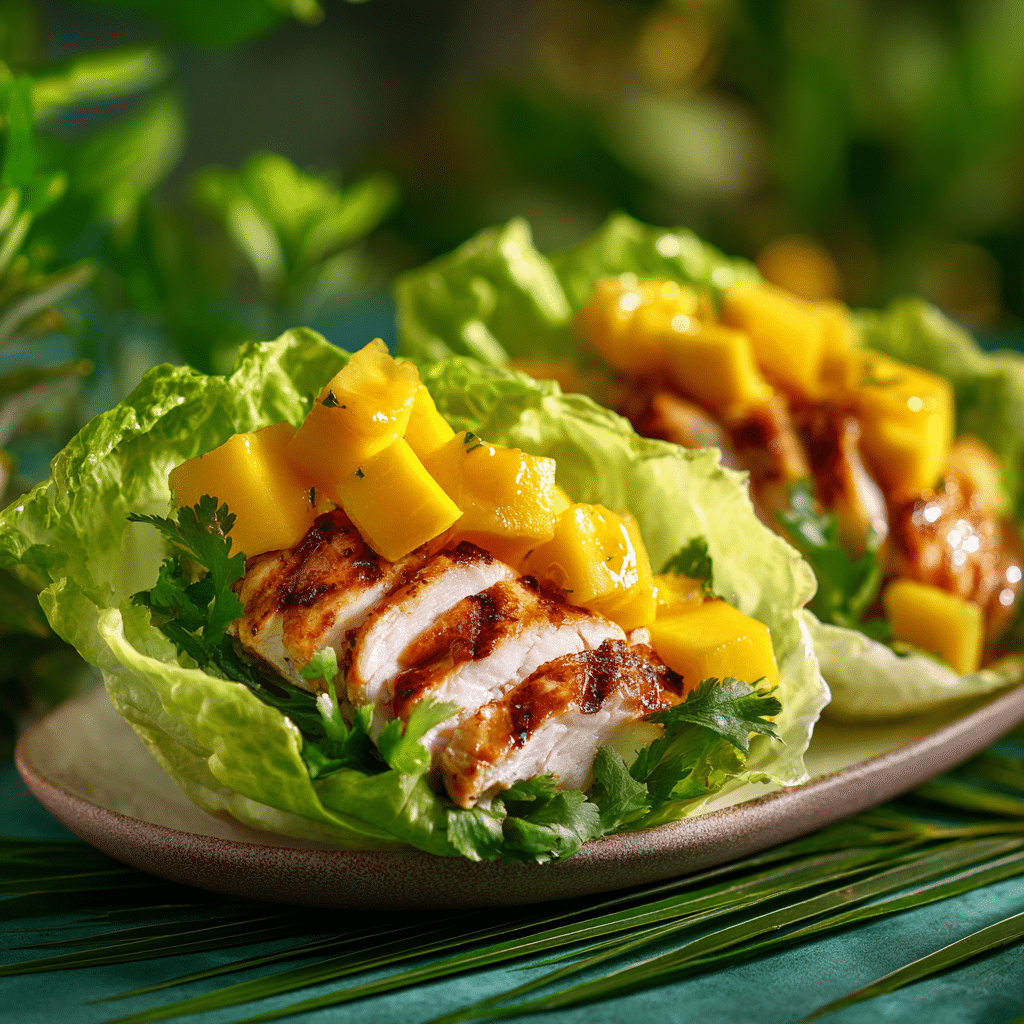 Mango Chicken Lettuce Wraps