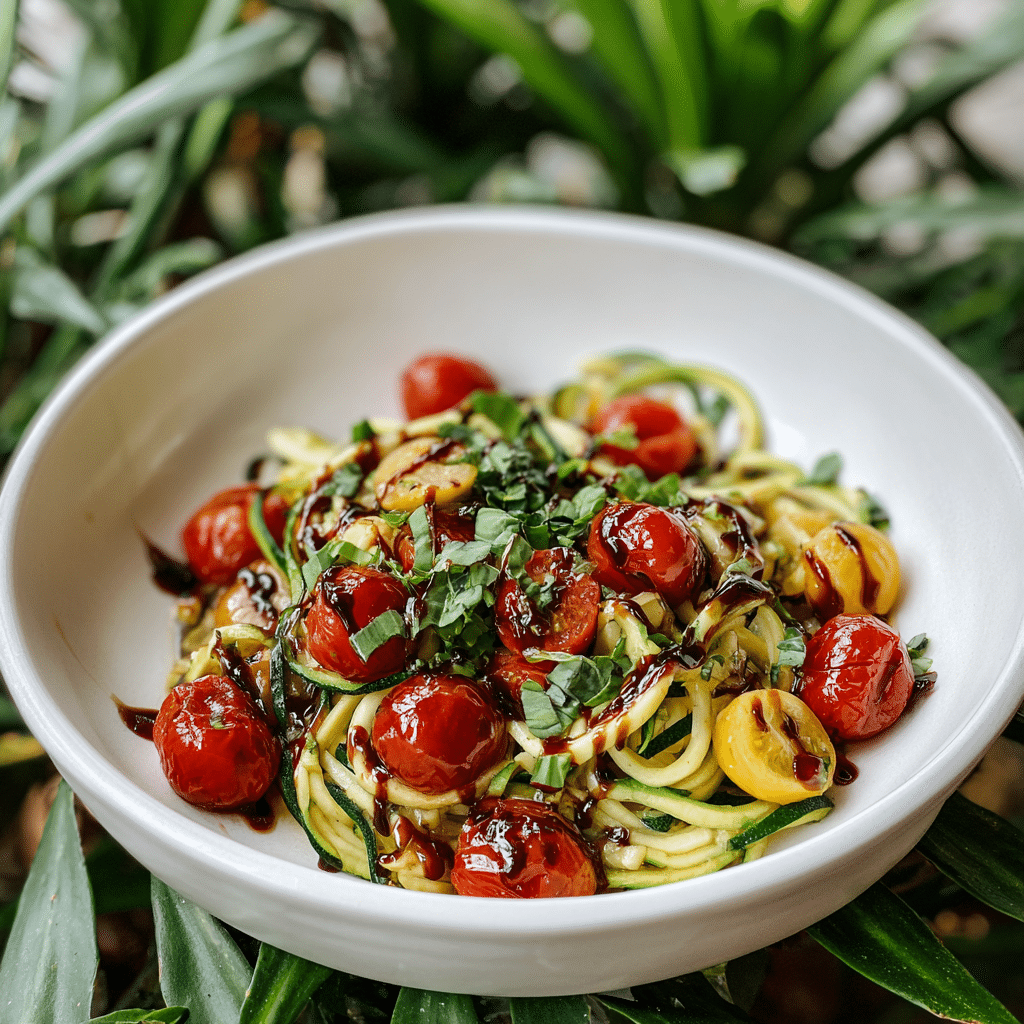 Tomato Basil Zoodle Salad