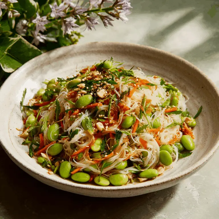 Edamame and Rice Noodle Salad