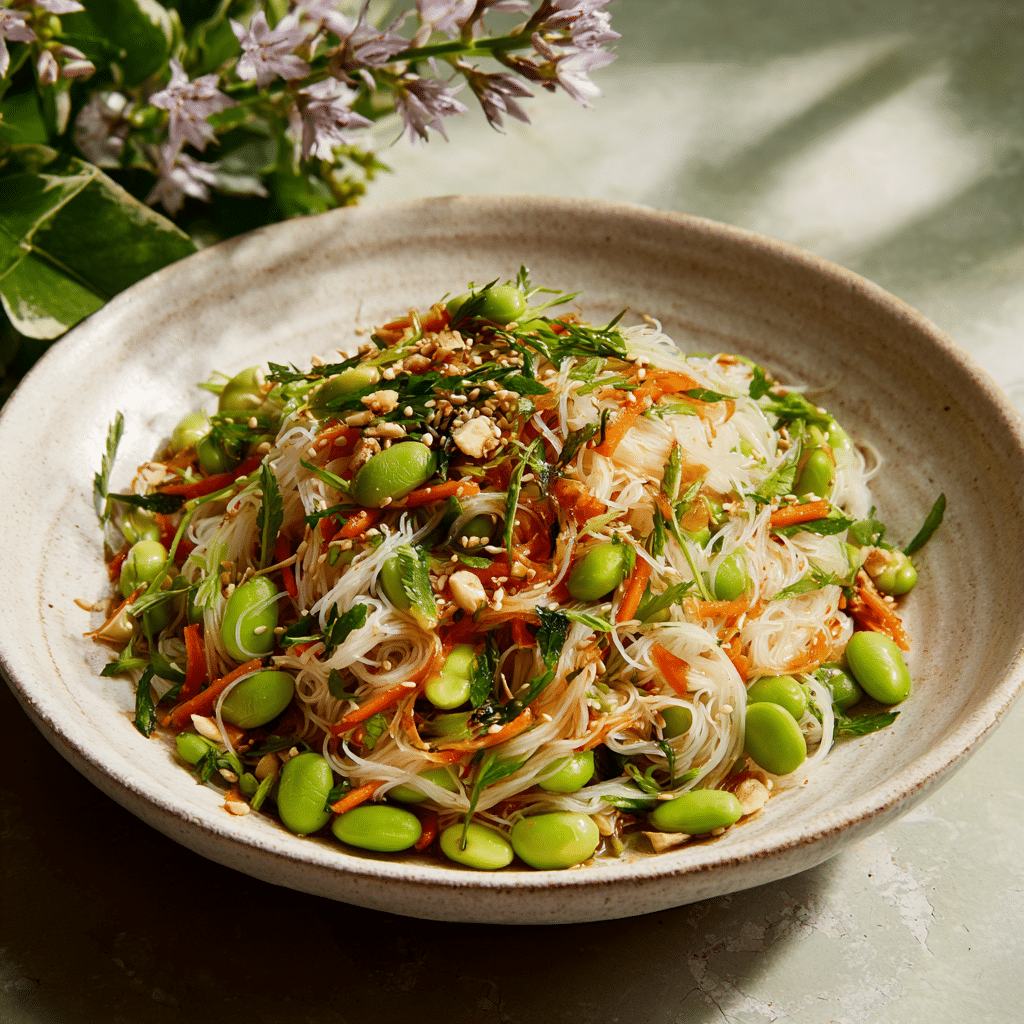 Edamame and Rice Noodle Salad