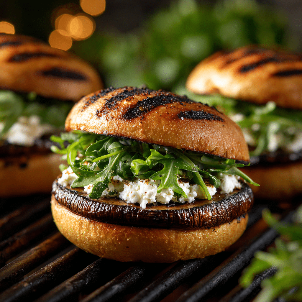 Grilled Portobello Burgers with Goat Cheese