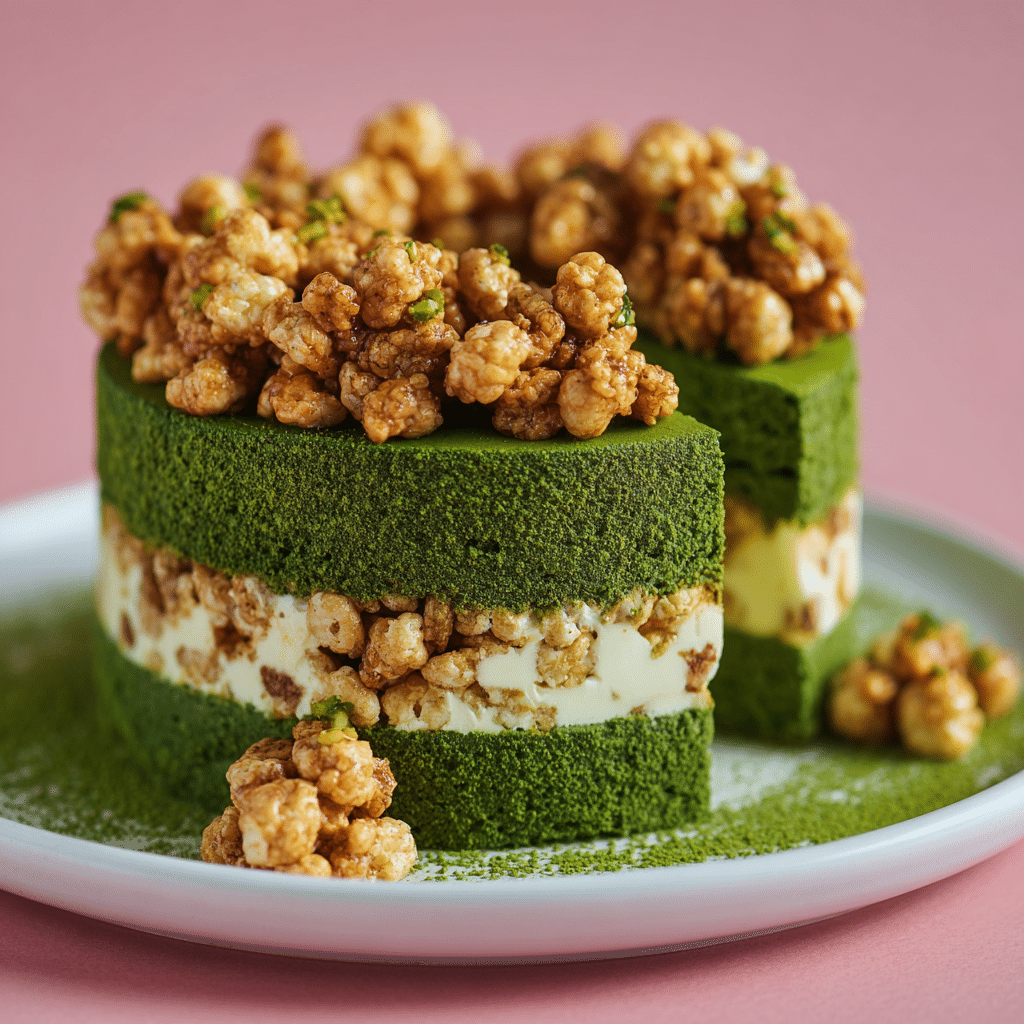 Matcha Puppy Chow Cake