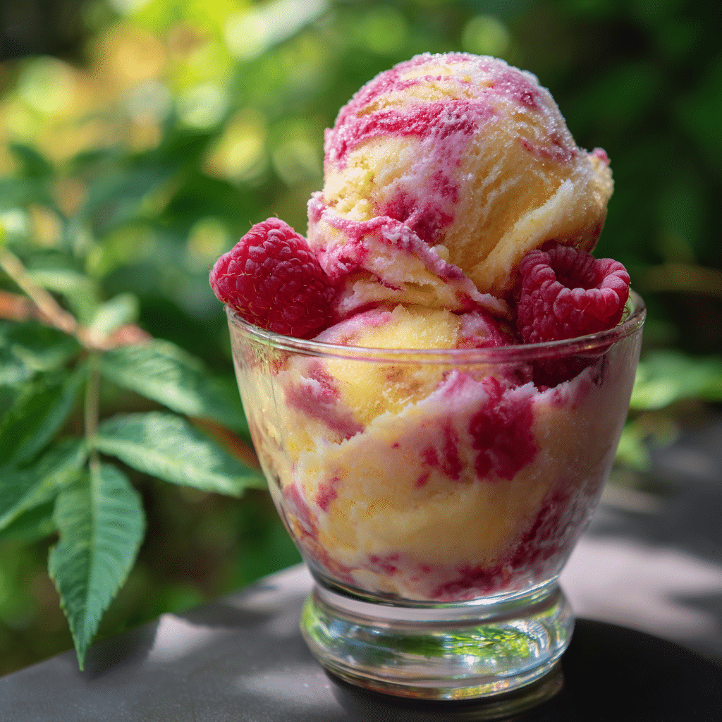 Lemon Raspberry Sorbet Ice Cream