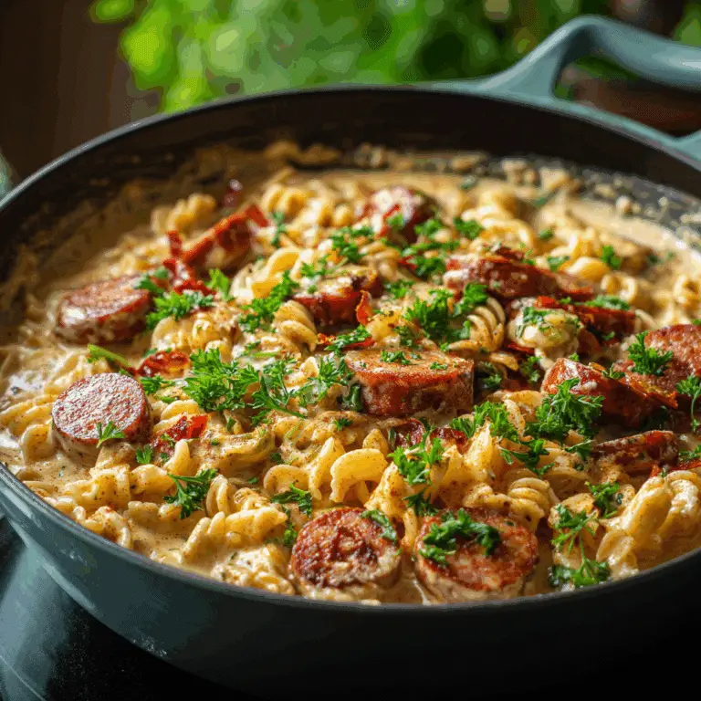 One Pot Creamy Cajun Sausage Pasta