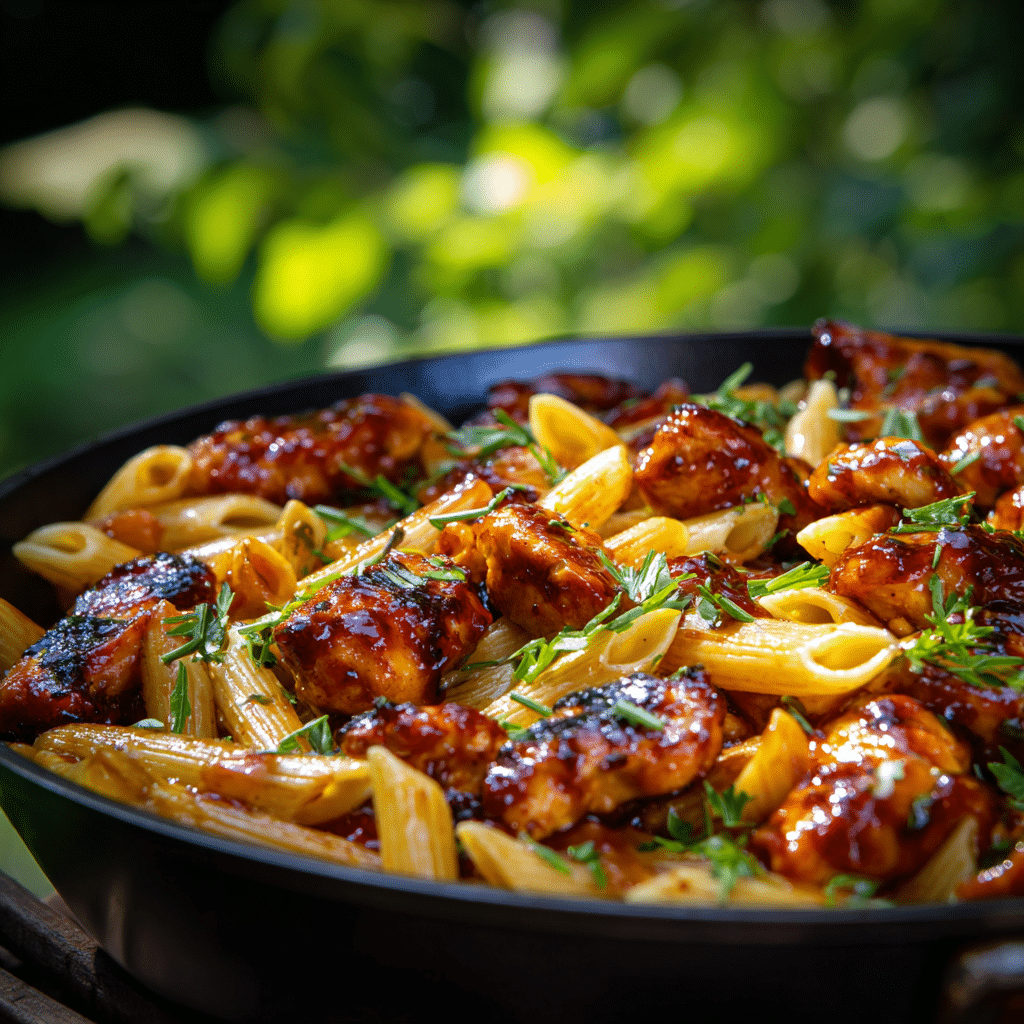 One-Pan Tangy Honey BBQ Chicken Penne