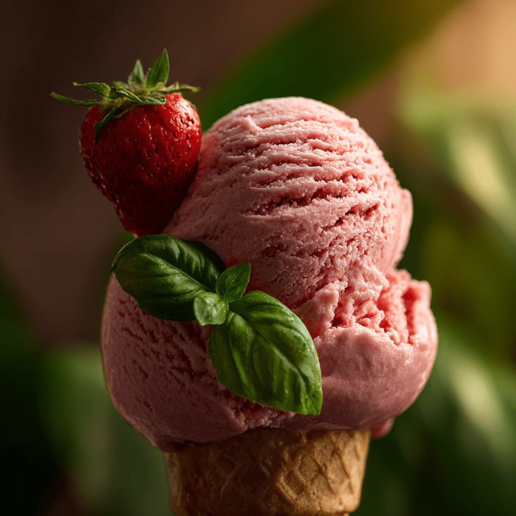Strawberry Basil Bliss Ice Cream