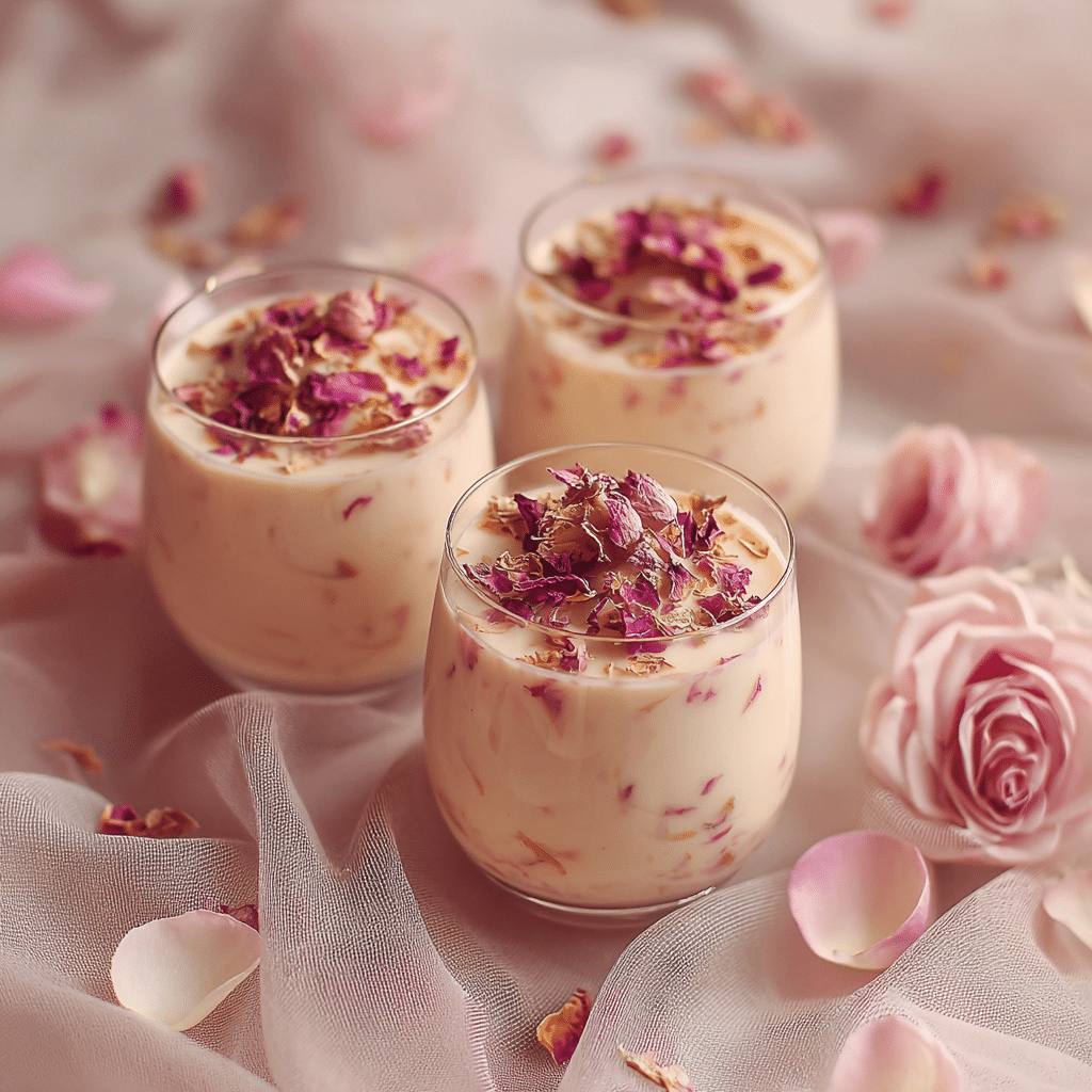 Rose Milk Pudding Cups
