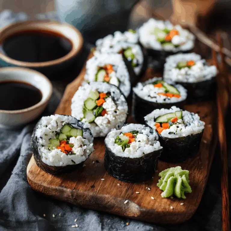 Veggie Sushi Rolls with Soy Sauce