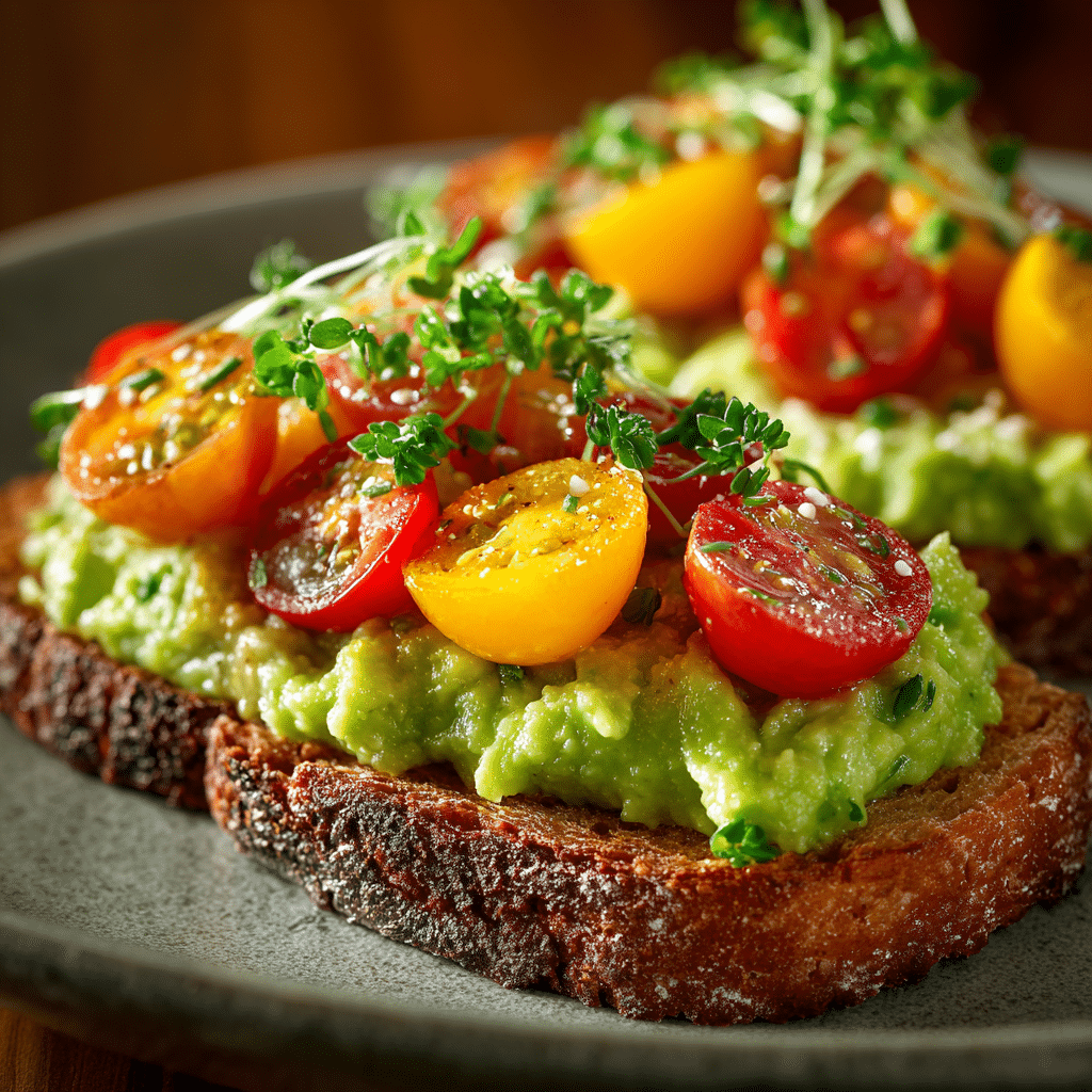 Avocado Toast with Heirloom Tomatoes