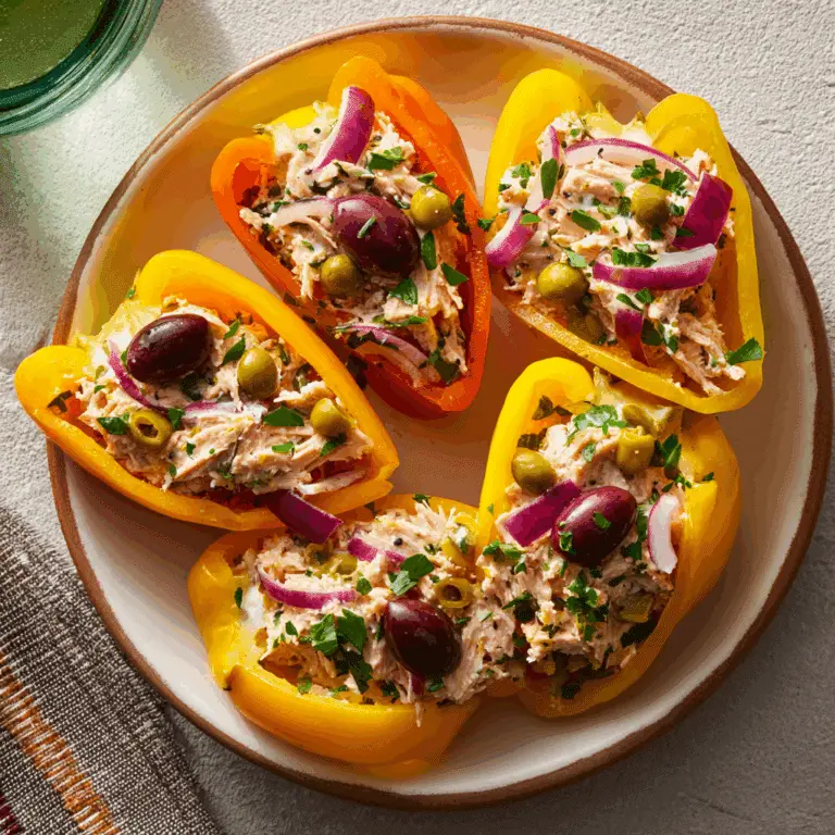 Mediterranean Tuna Stuffed Peppers
