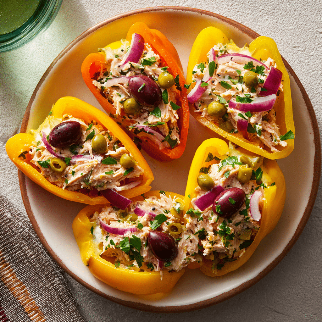 Mediterranean Tuna Stuffed Peppers