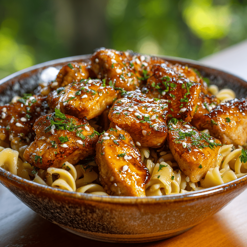 One-Pot Sassy Honey Garlic Chicken & Rice Pasta