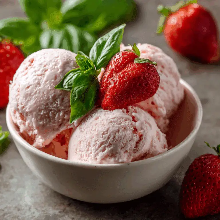 Strawberry Basil Ice Cream