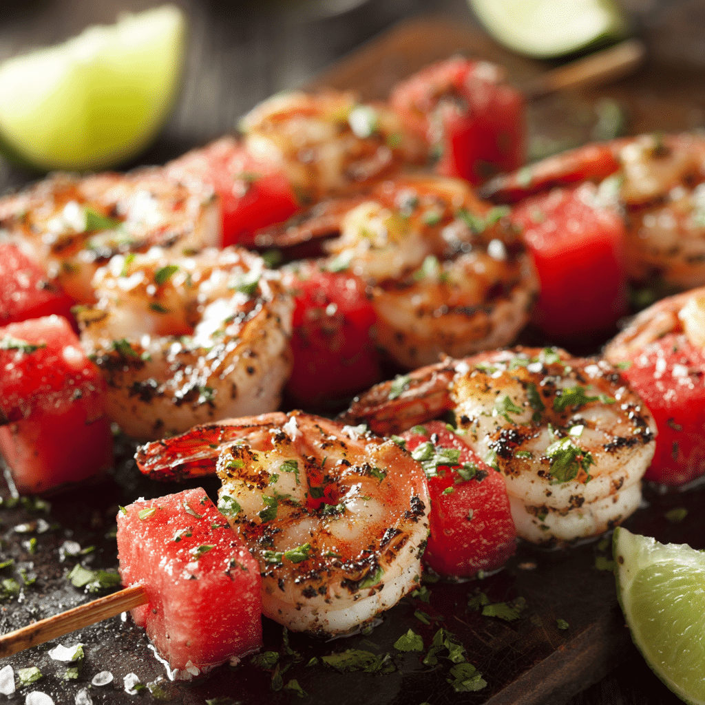 Shrimp and Watermelon Skewers