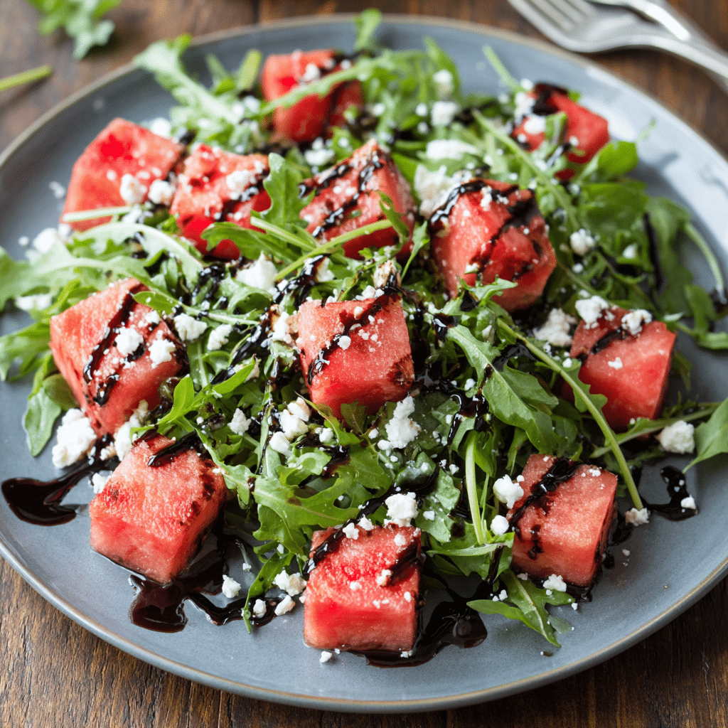 Watermelon Feta Arugula Salad
