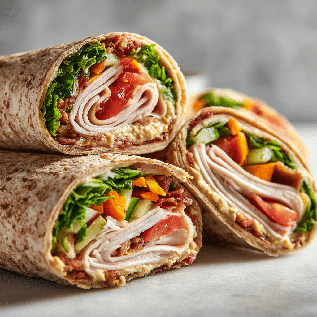 Turkey and Hummus Wraps