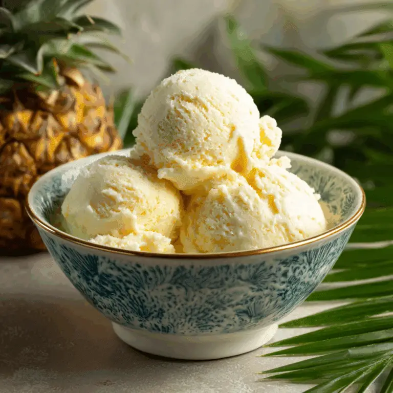 Tropical Pineapple Coconut Ice Cream