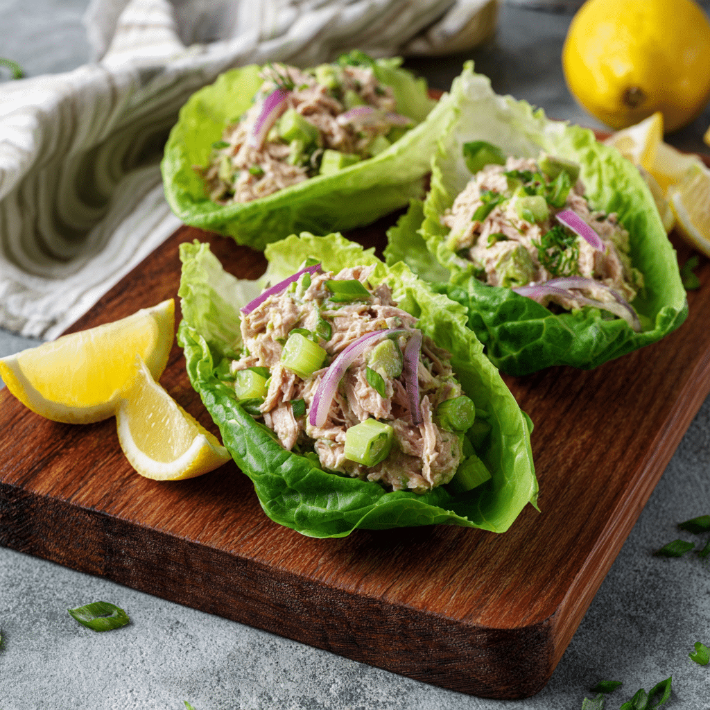 Avocado Tuna Salad Lettuce Boats