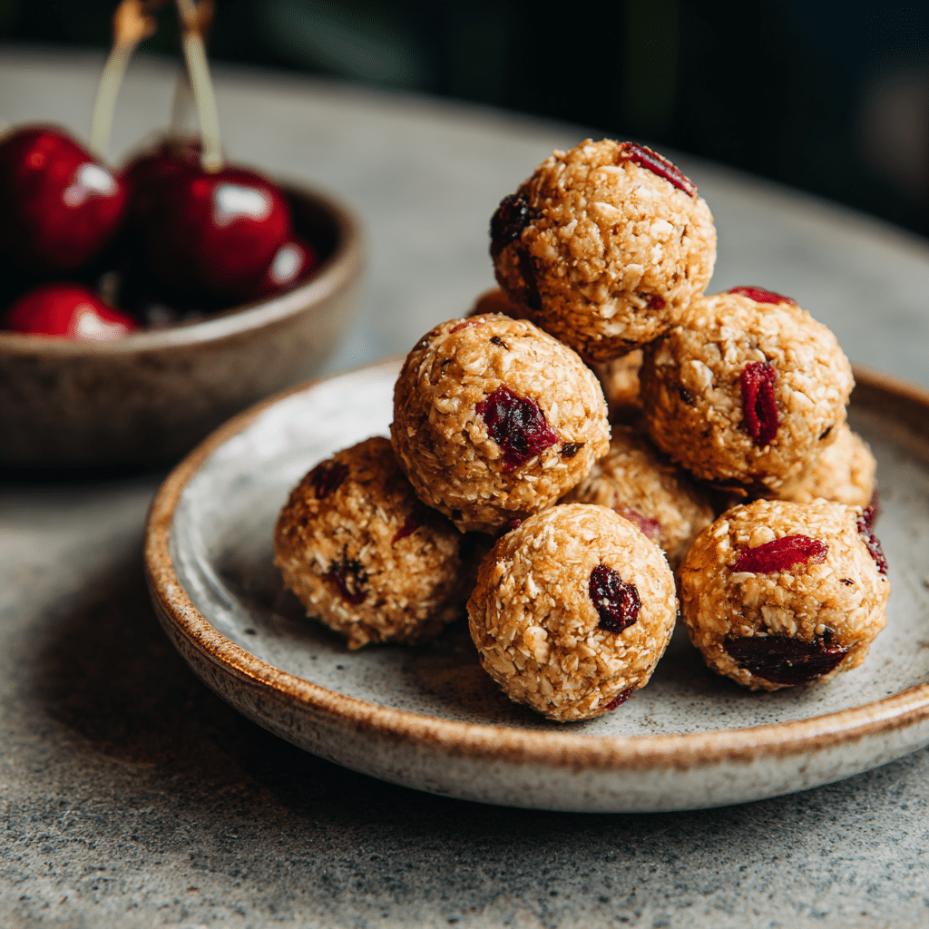 No-Bake Cherry Oat Balls