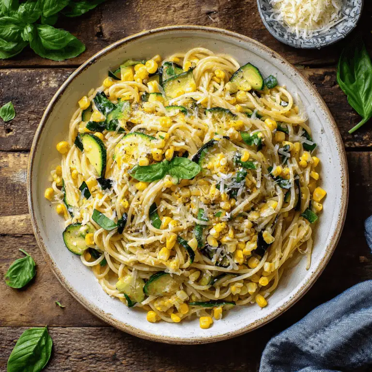 Corn and Zucchini Pasta