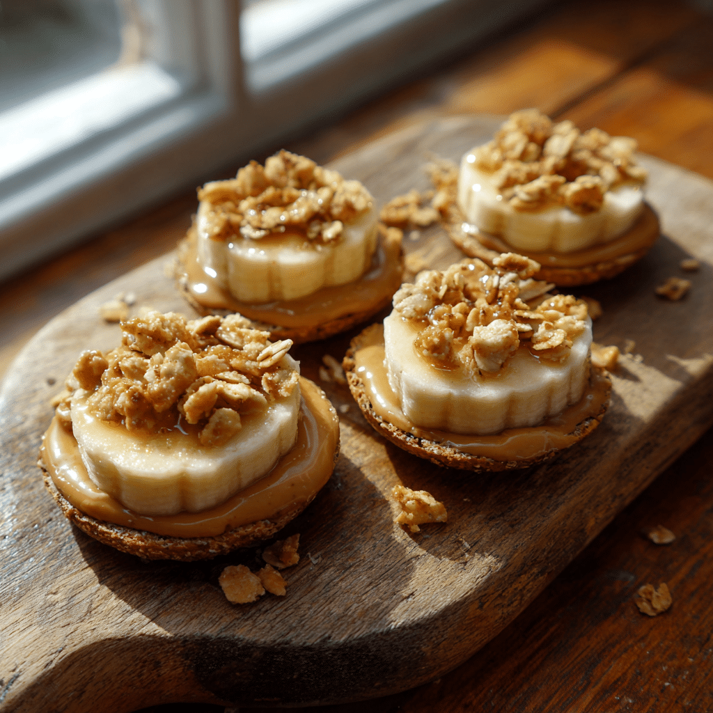 Peanut butter banana slices