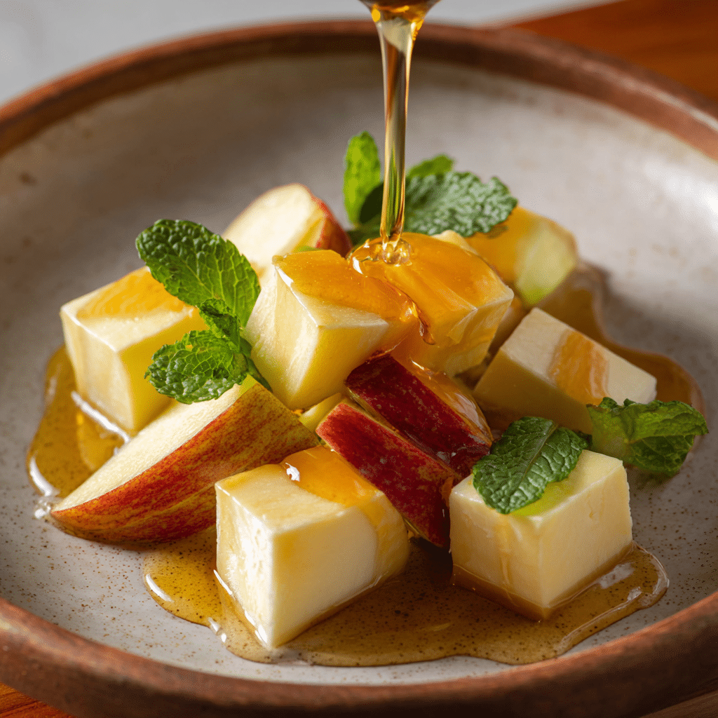 Cheese and apple slices