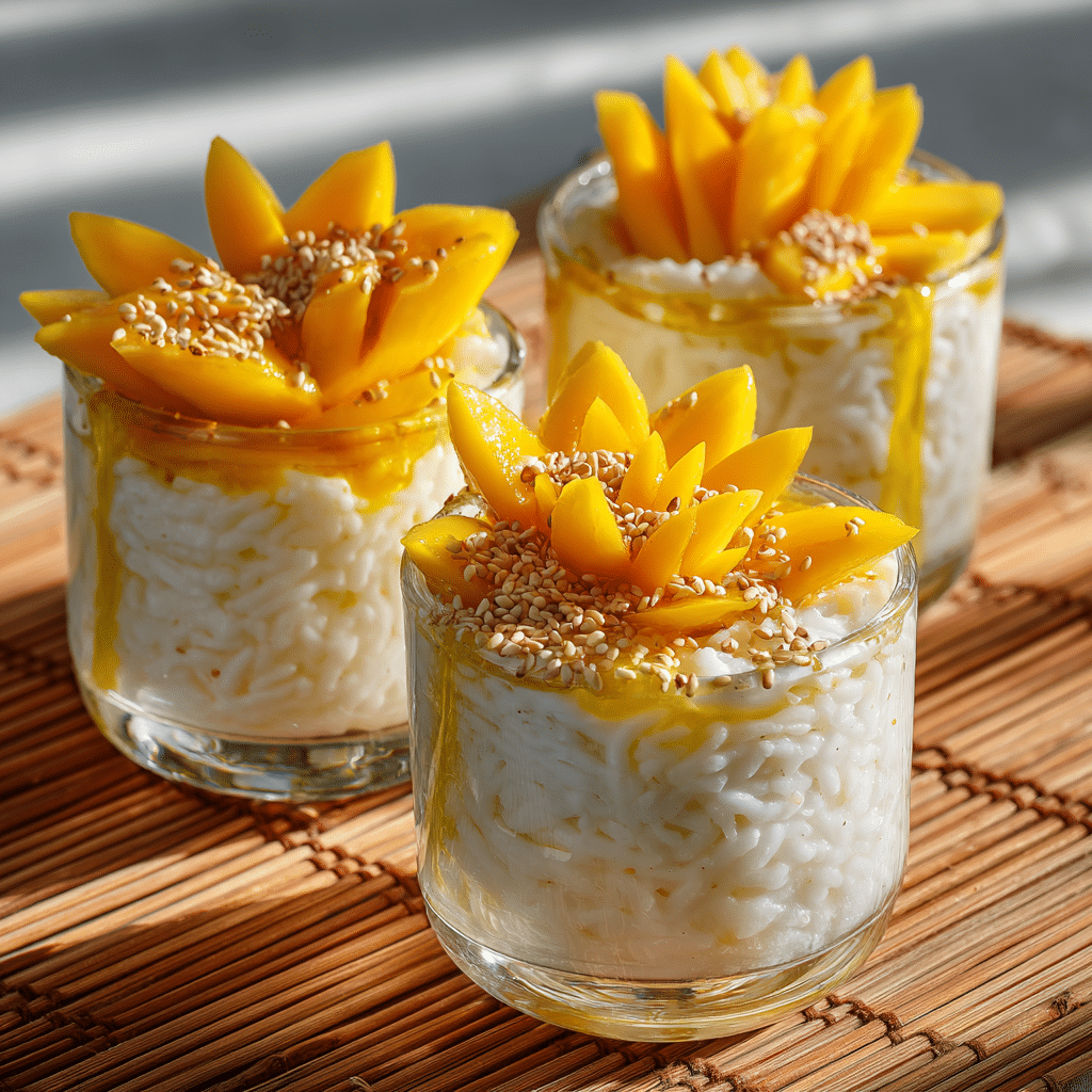 Mango Sticky Rice Pudding Cups