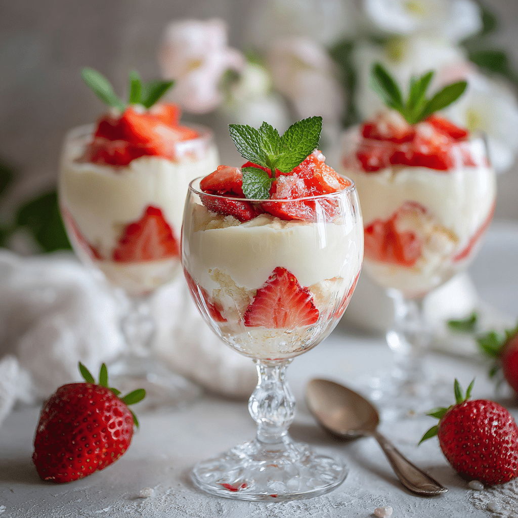 White Chocolate Strawberry Mousse