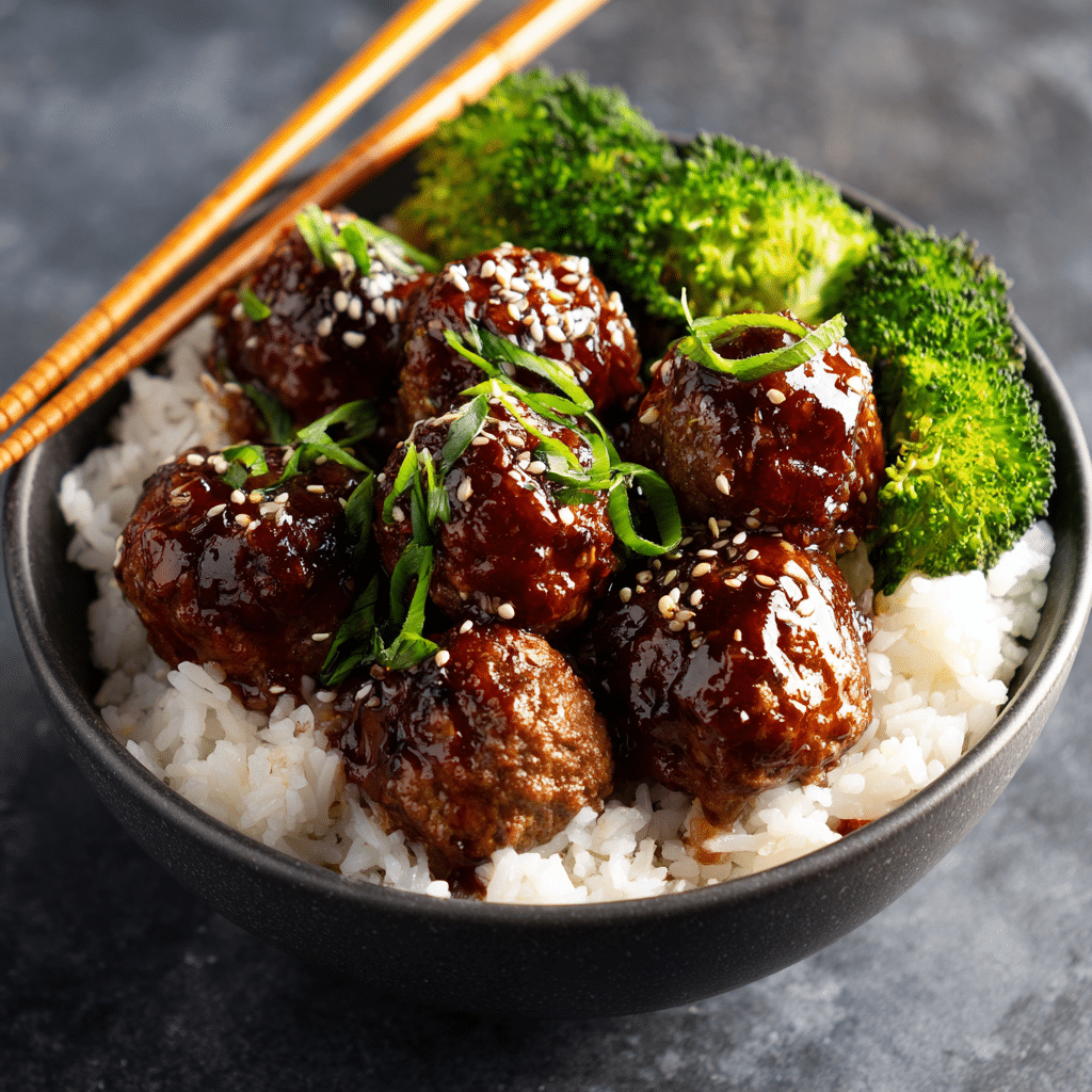 Teriyaki Meatballs and Rice