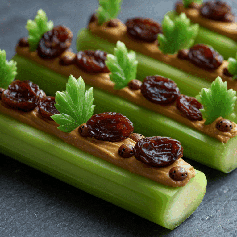 Celery & Peanut Butter with Raisins