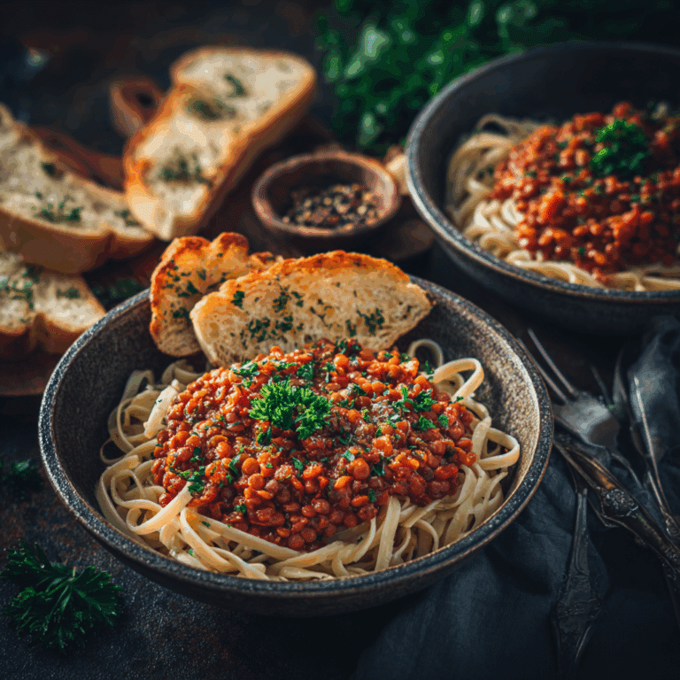 Lentil Bolognese Pasta