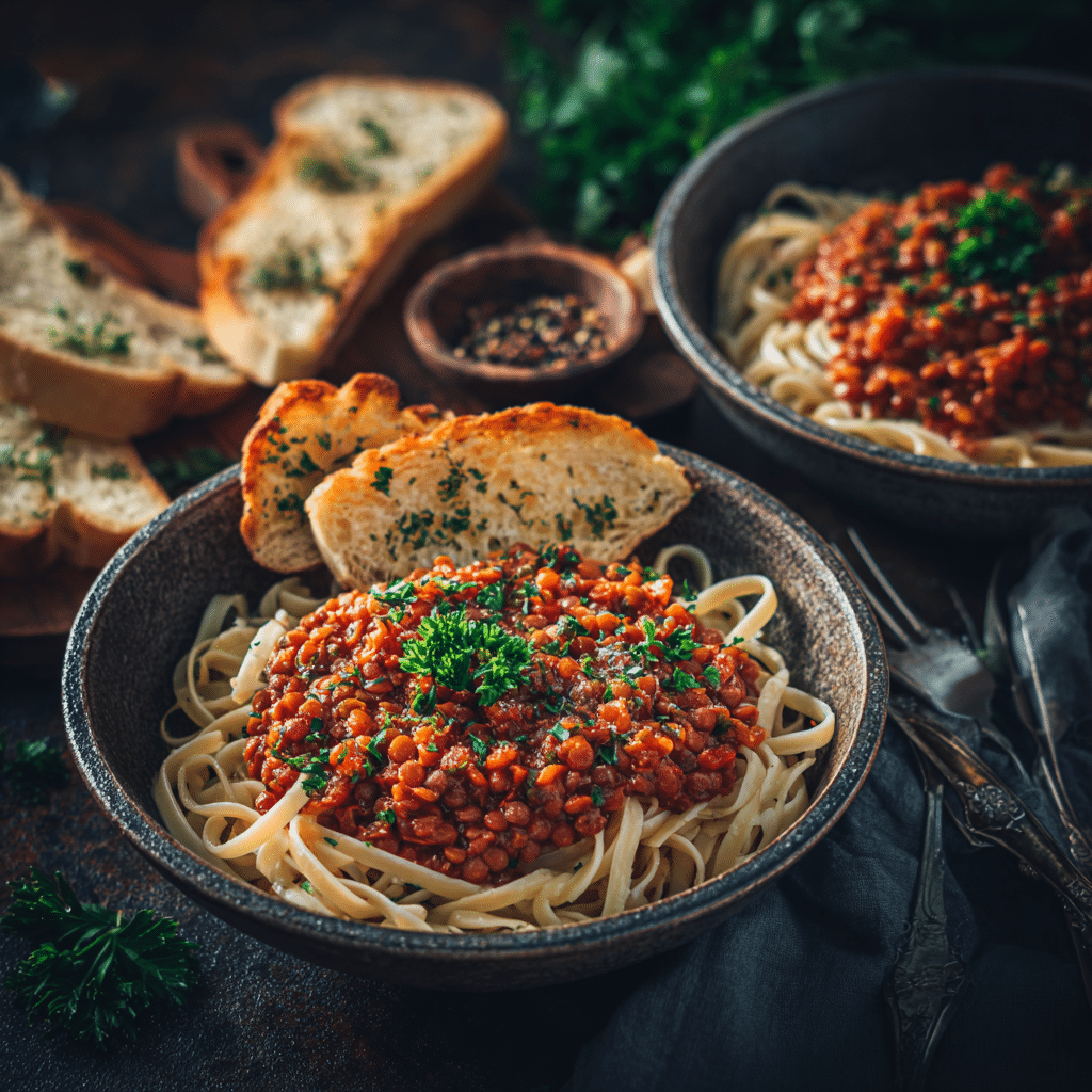 Lentil Bolognese Pasta