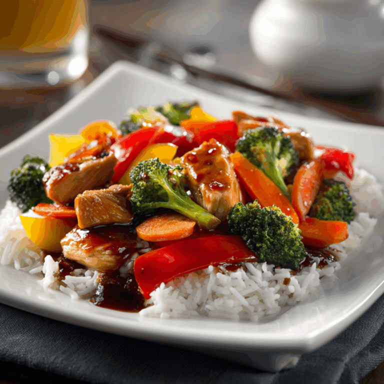 Chicken Stir-Fry with Rice (Without Sauces)