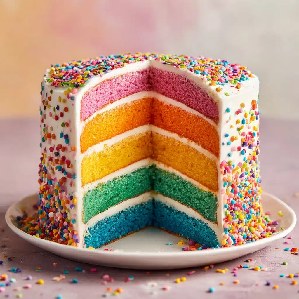 Rainbow Surprise Loaf Cake Recipe