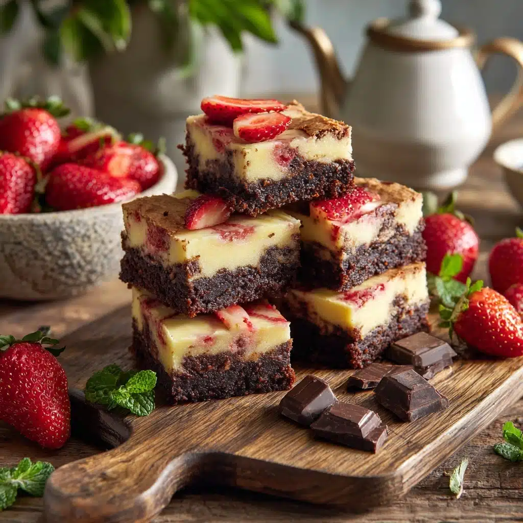 Easy Strawberry Cheesecake Brownies Recipe - Recipe Image
