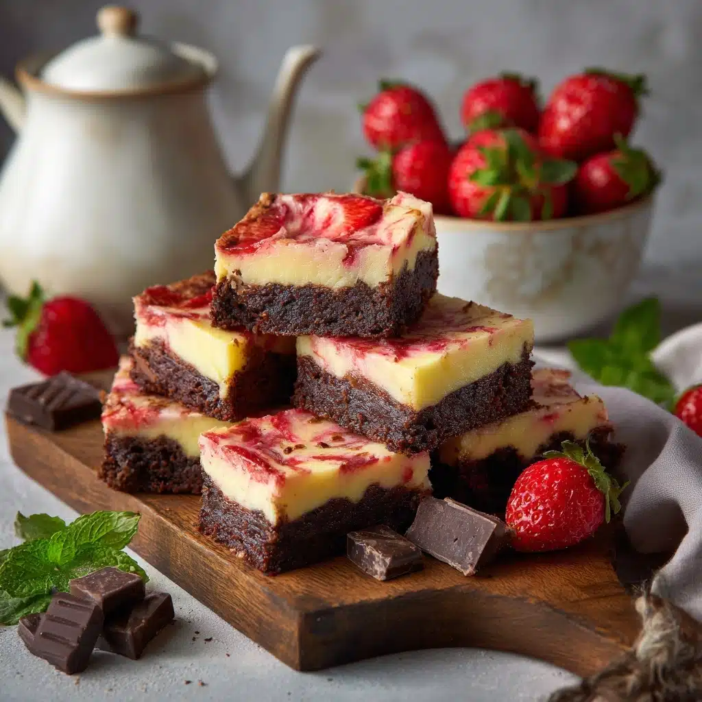 Easy Strawberry Cheesecake Brownies Recipe - Recipe Image