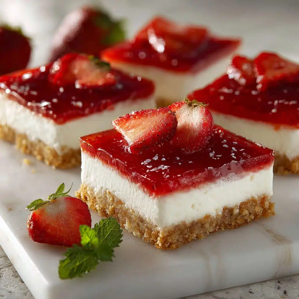 No-Bake Strawberry Cheesecake Bars Recipe - Recipe Image