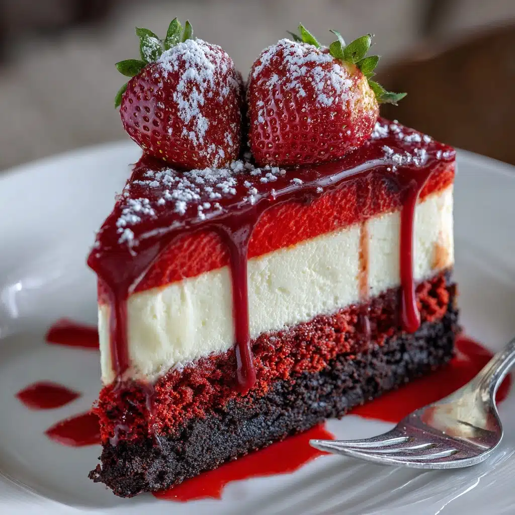 Red Velvet Strawberry Cheesecake - Recipe Image
