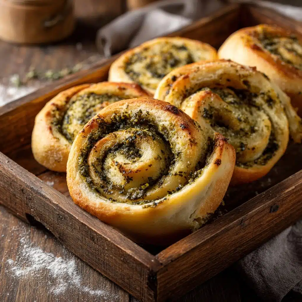 Cheesy Pesto Swirl Rolls Recipe - Recipe Image
