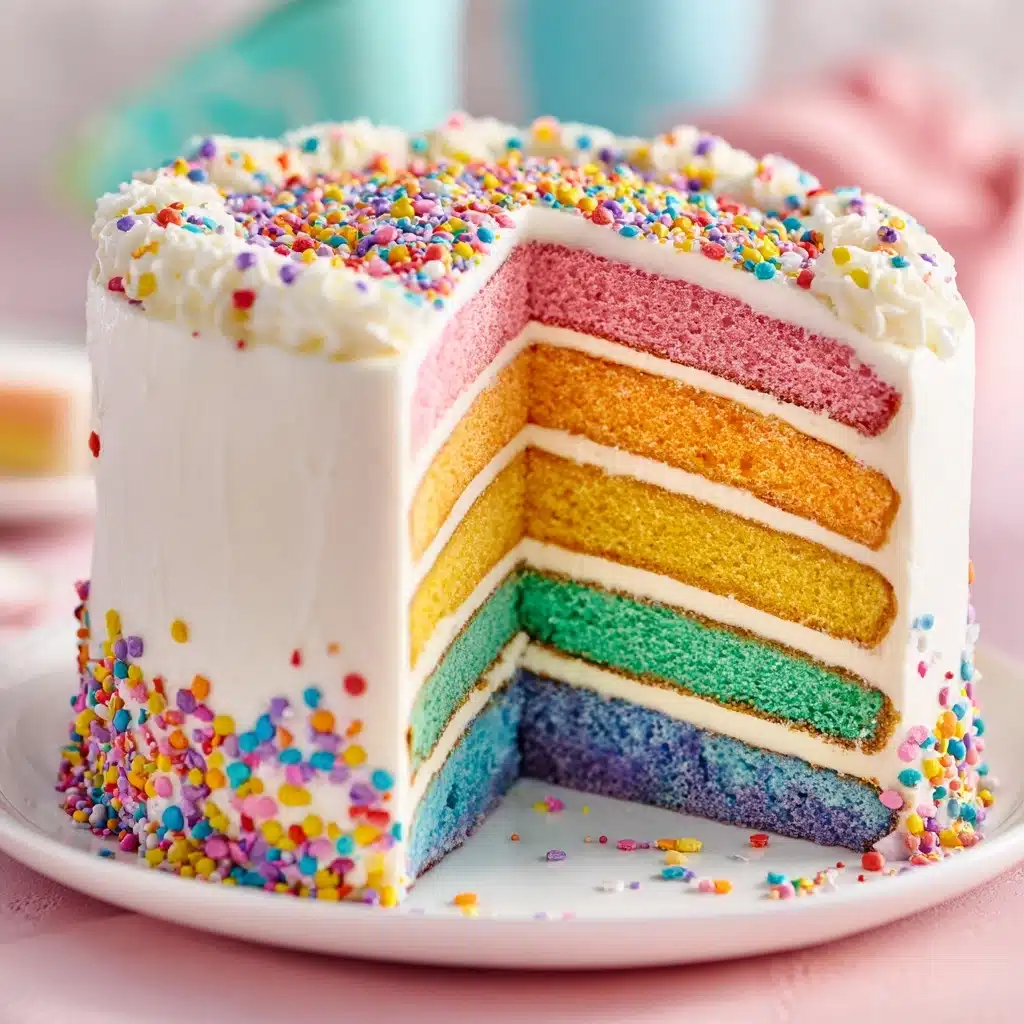 Rainbow Surprise Loaf Cake Recipe - Recipe Image