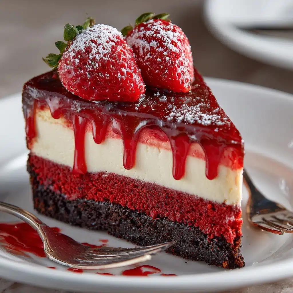 Red Velvet Strawberry Cheesecake - Recipe Image