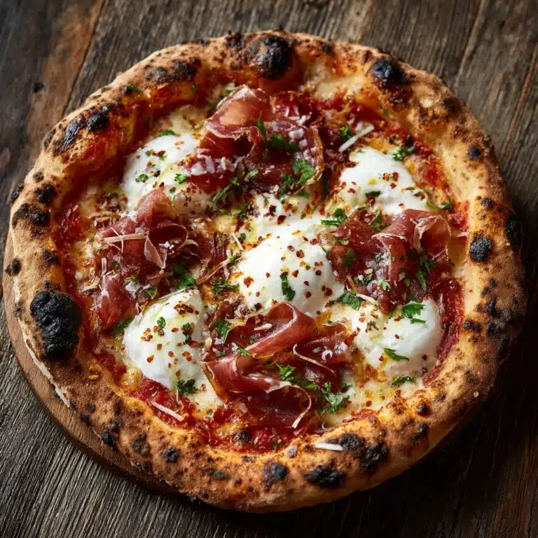 White Pizza with Prosciutto & Hot Honey Recipe