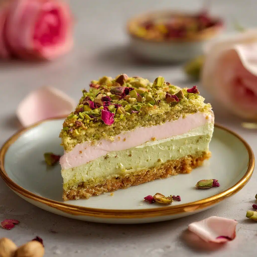 Pistachio Rose Cake Recipe - Recipe Image