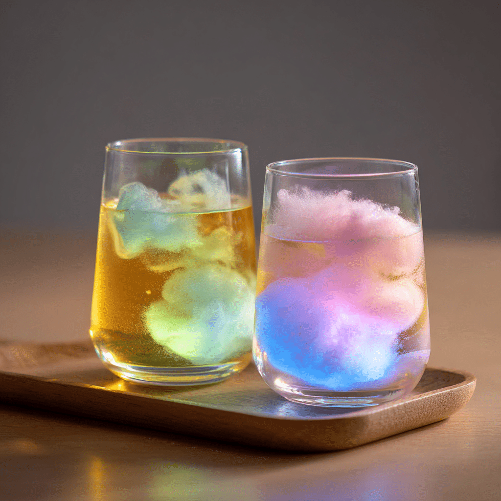 Neon Glow Cotton Candy Martini Mocktails